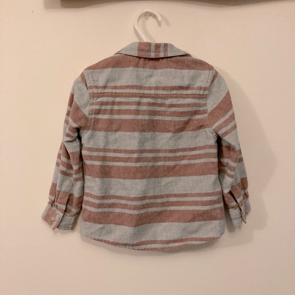 Mango • Soft Striped Boho Button Down Shirt Unisex Baby 18 - 24 Months - Picture 2 of 6